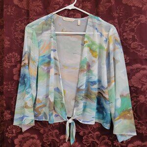 Soft Surroundings Chiffon Front Tie Shrug Size Large